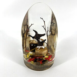 Goldfeder Ardsley, N.Y. Vintage Resin Paperweight Geese Wood Twigs Dried Leaves